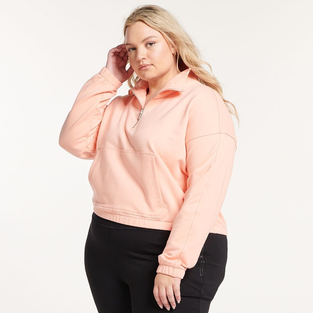 NWT FLX Embrace Quarter-Zip Sweatshirt Peach Pink Size 1X Size 2X Size 3X